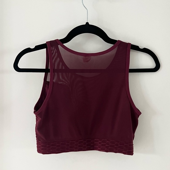 NWOT | Fashion Nova | Textured Sports Bra | Medium | Burgundy - Picture 7 of 7